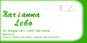 marianna lebo business card